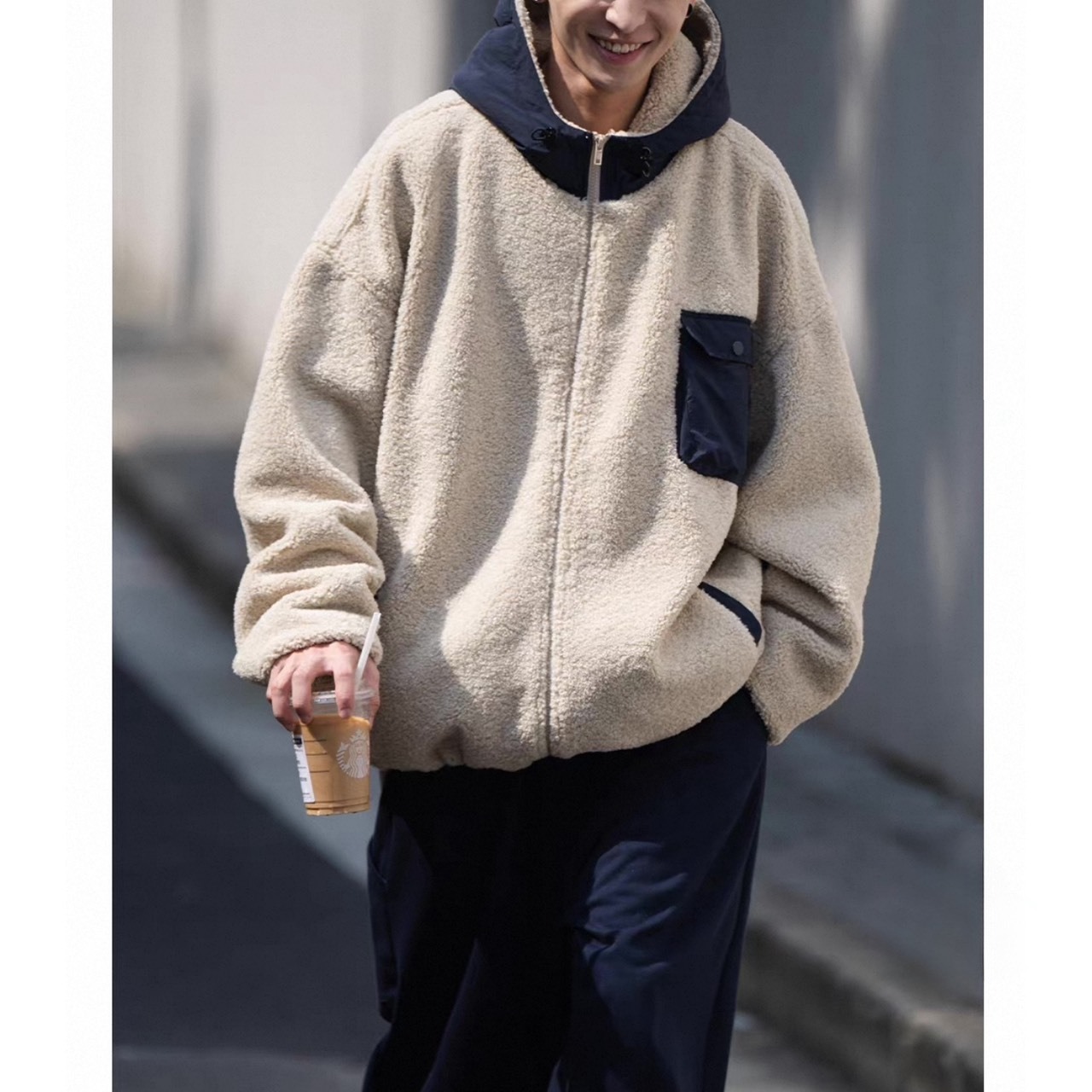 Two-tone fleece zip jacket 1160 - 7