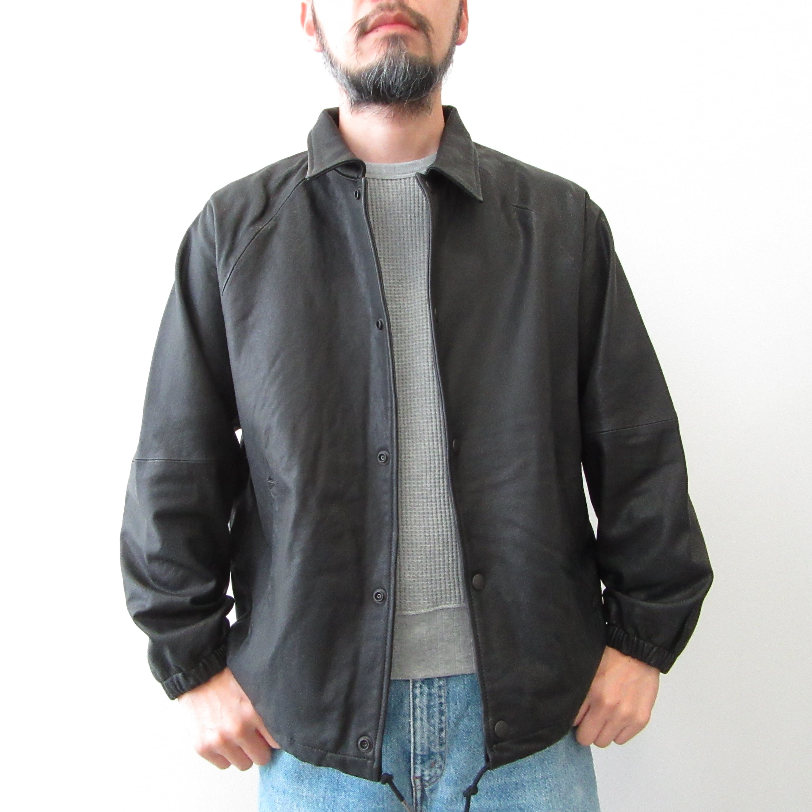 SALUTE HELM レザーコーチジャケット ブラック | セレクトショップen