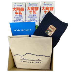 【父の日セット】大阿蘇牛乳200ml×6本＆靴下＆エコバック【常温便】《オンラインストア限定》