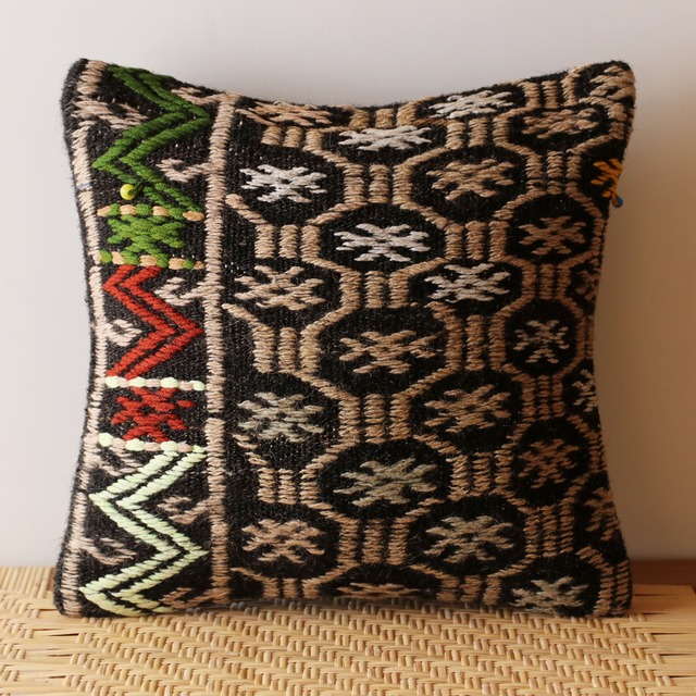 【キリムクッション】オールドキリム／40cm×40cm／クッションカバー ／C-14980