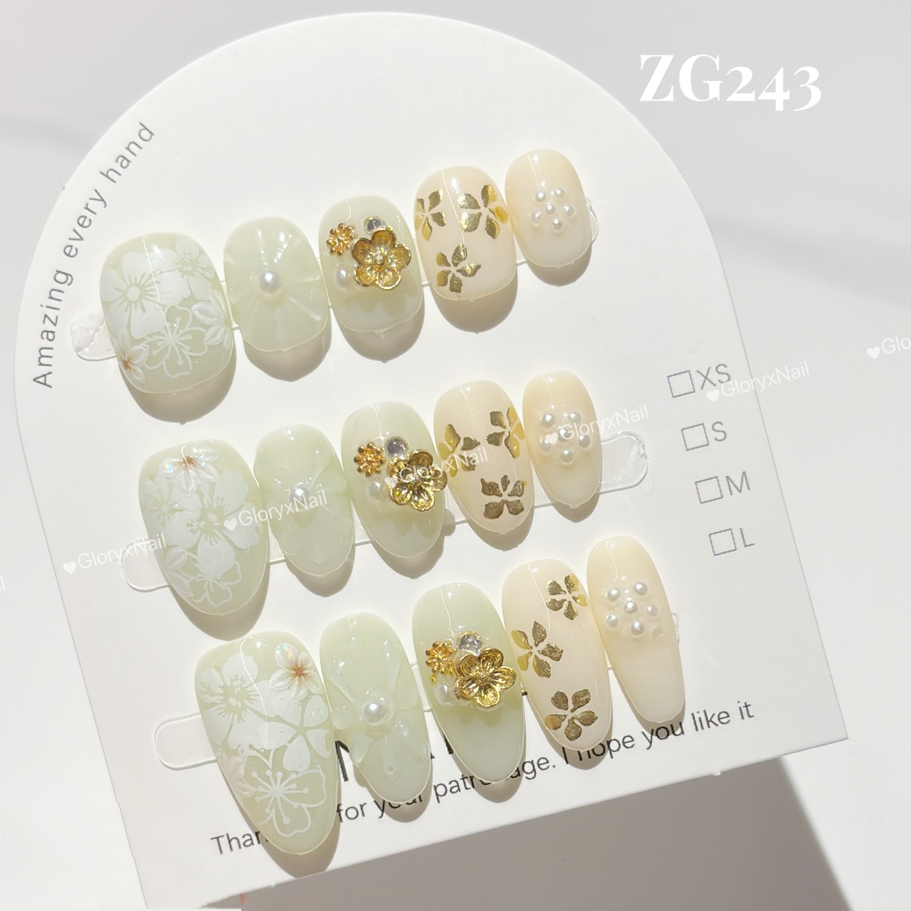 ZG243 ネイルチップ　サイズXS/S/M/L