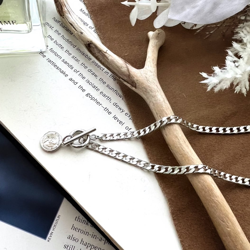 Coin Chain Necklace 【SILVER】 | Akto