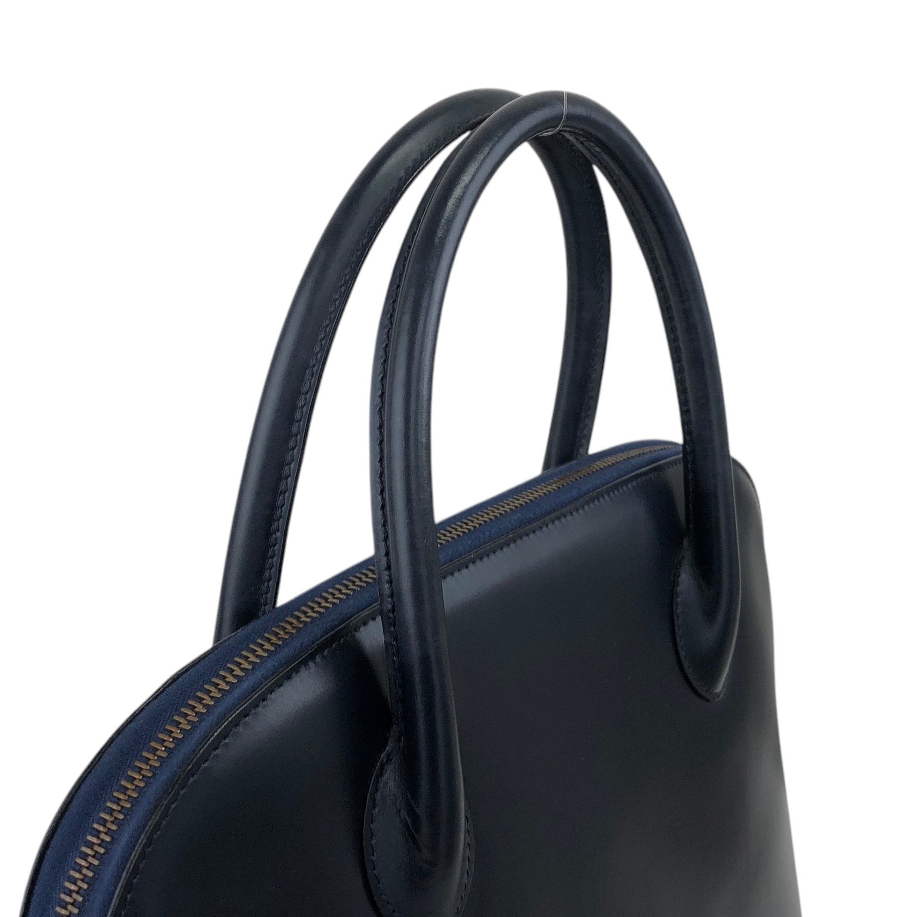 CELINE セリーヌ ハンドバッグ ネイビー ガンチーニ レザー vintage