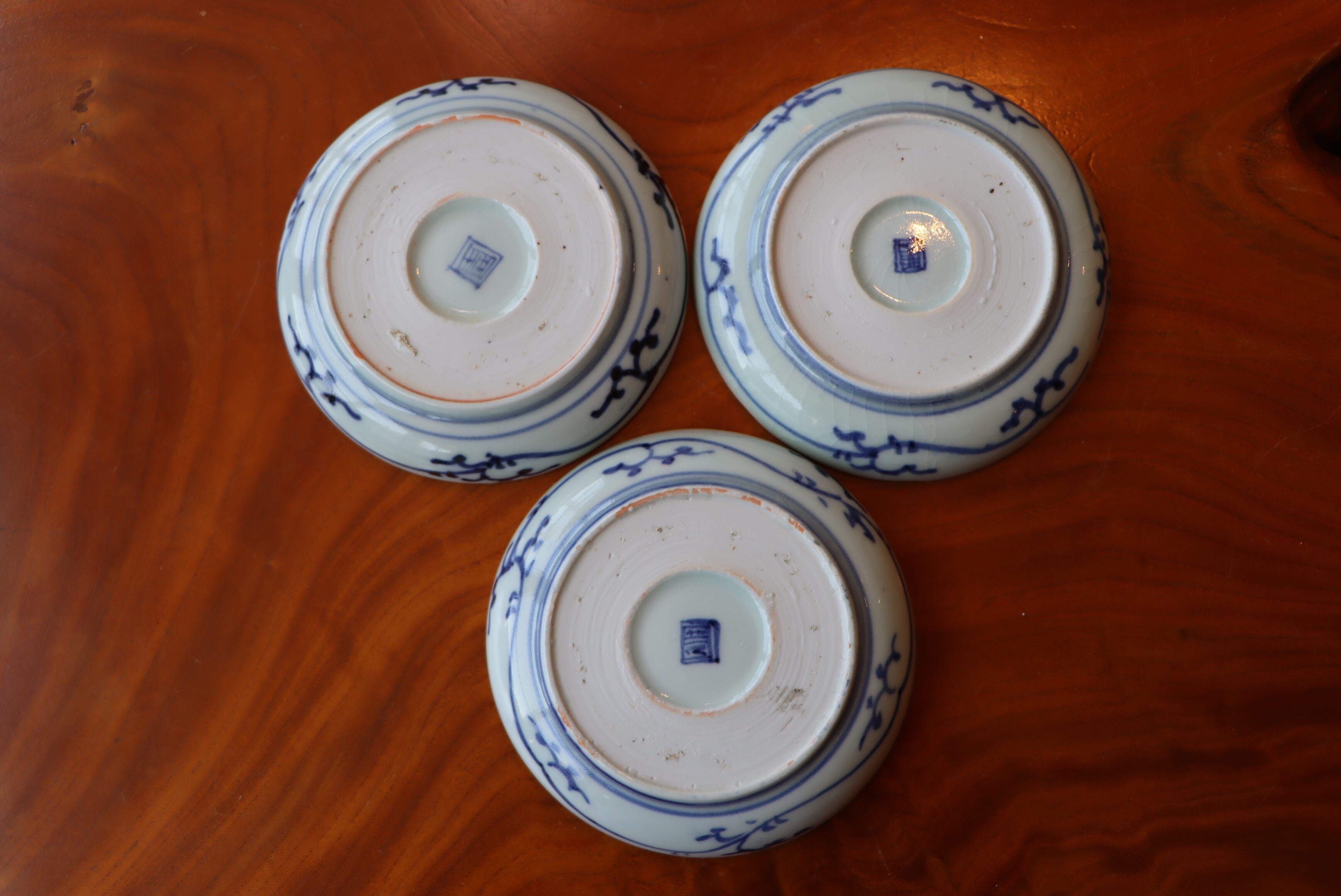 小皿 三枚組 古伊万里 染付 花文 | (有)新原美術