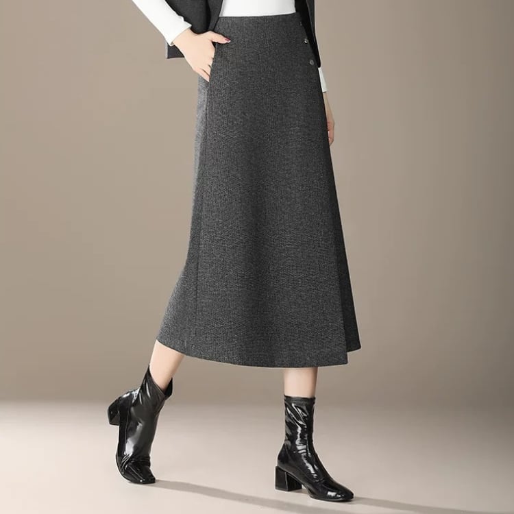 ツイード ミディ丈 ラップスカート 3col N00102