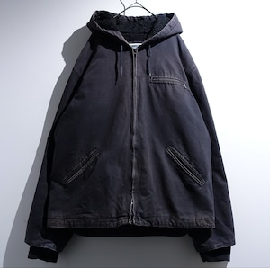 Fade Black Active Type Design Duck Hooded Jacket
