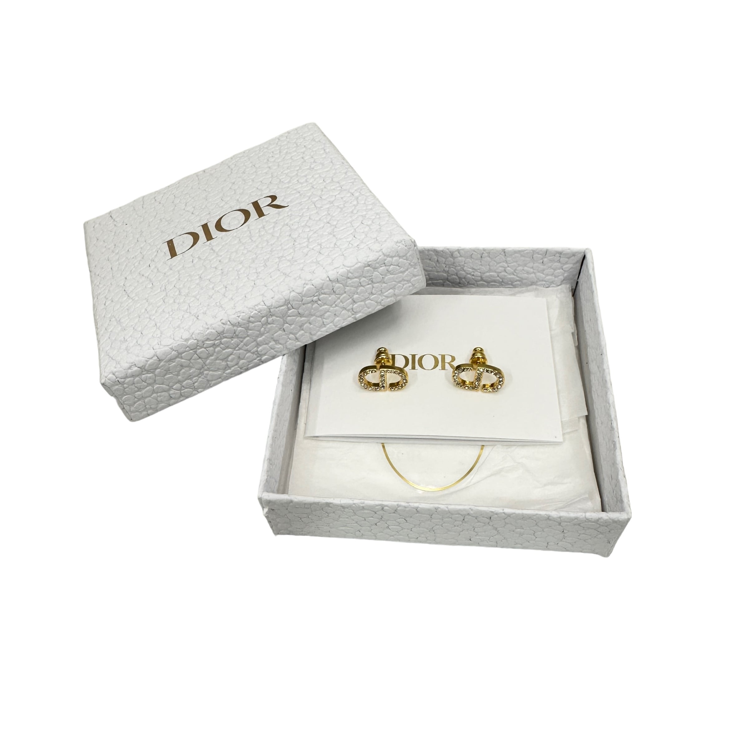 Christian Dior ディオール CDロゴ ラインストーン ピアス 12644
