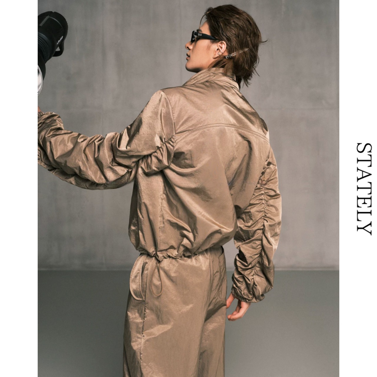 Shirring ナイロンセットアップ/2color_ST27・画像4