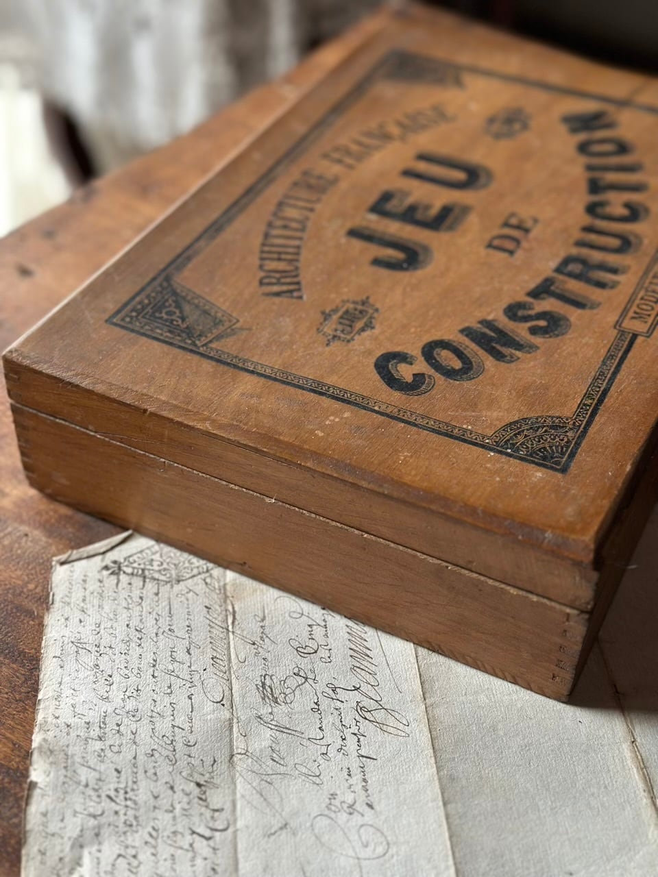 おもちゃの木箱 フランス建築 JEU DE CONSTRUCTION | Brocante de La