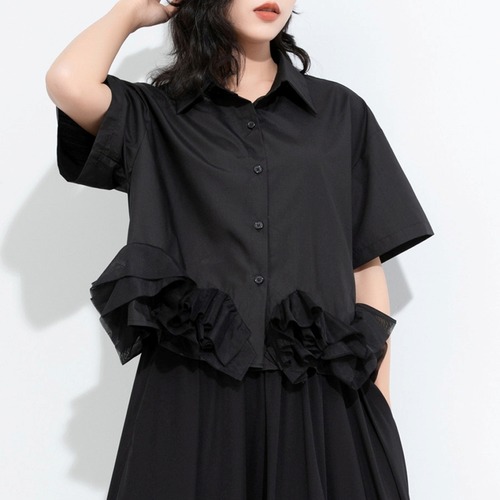 ruffle wide tops / l0725
