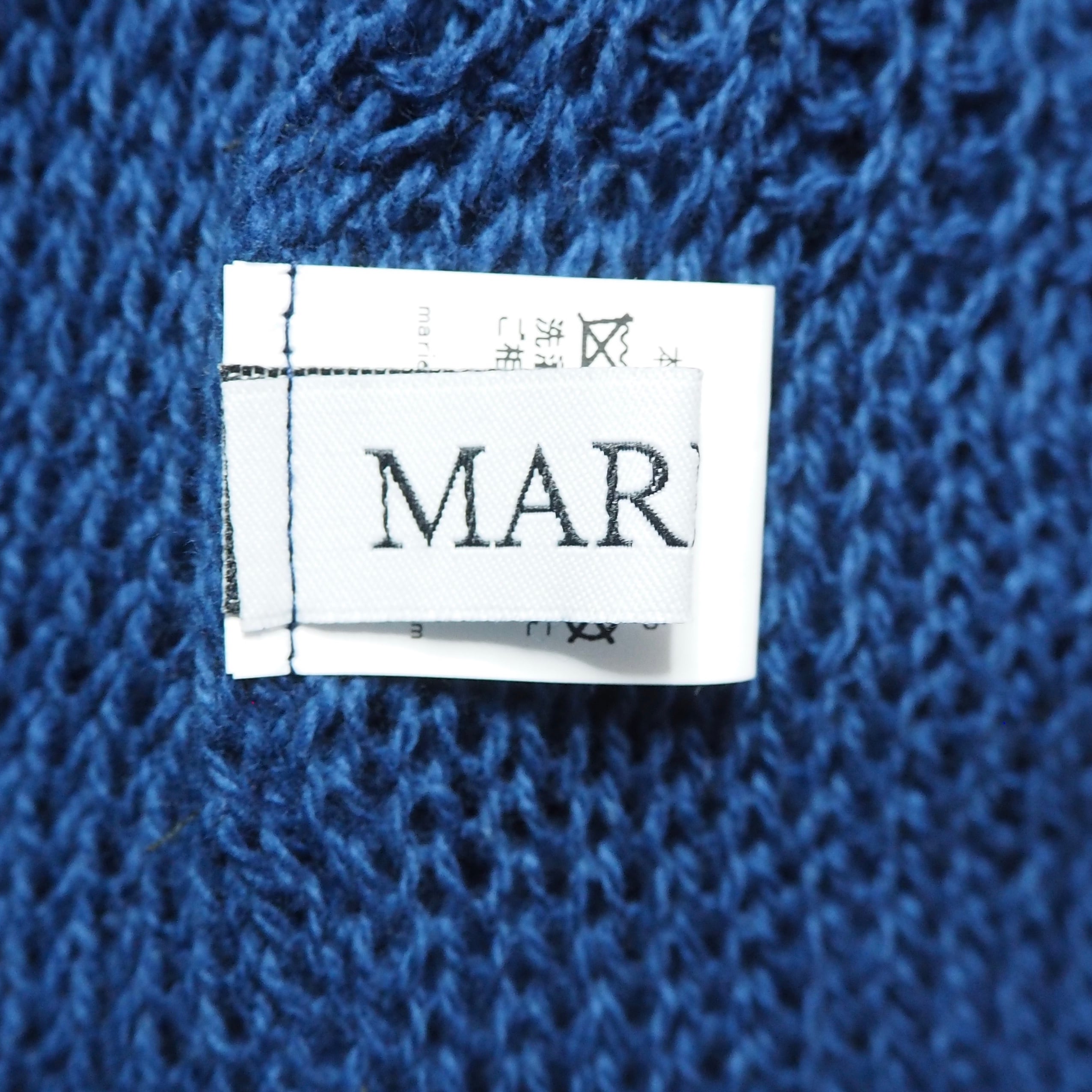 リサイクルコットン100 リンクス編みニット インディゴ | MARIEREI