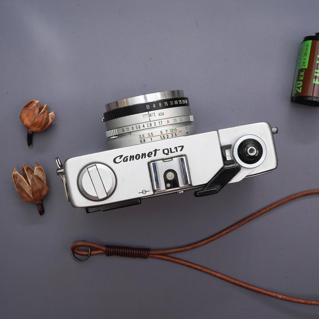 ローズウッド CANON CANONET QL17(QL19 Giii)  レトロフィルムカメラ　天然木材　受注製作