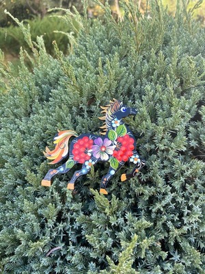 ペトリキフカ塗りのマグネット 2026/午年モデル　馬（Khomenko製作）