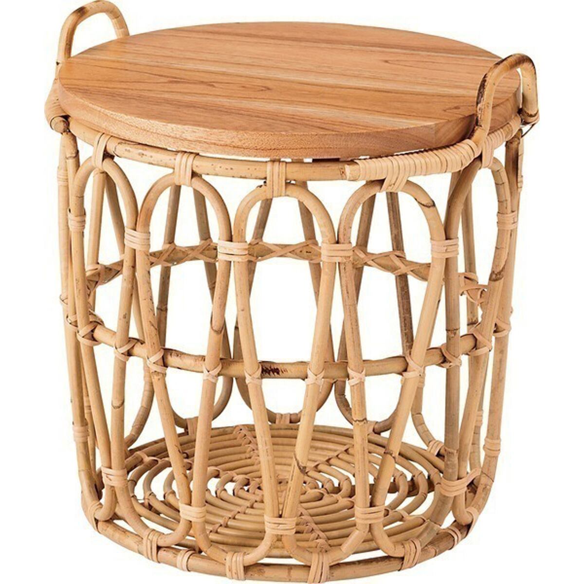 バスケットテーブル 天然木 ミンディ ラタン ラッカー塗装