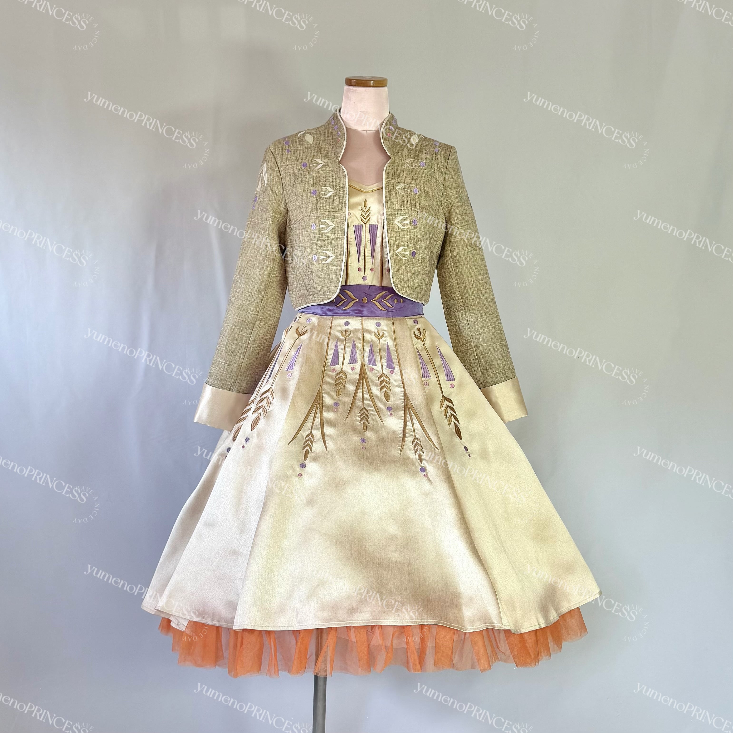 1点のみ 新品未使用紙タグ付き ディズニー アナと雪の女王2 収穫祭 ドレス 収穫祭 アナ雪2 ドレス アナと雪の女王 2 アナ 収穫祭 刺繍 トレス