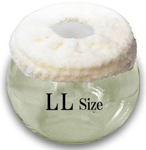 【LLサイズ】ホワイト　チンチラ　デグー　砂浴び容器　飛び散り防止　ブラッシング効果  Chinchilla's glass ball for dust bath [LLsize] fluffy ring is [ white color] .