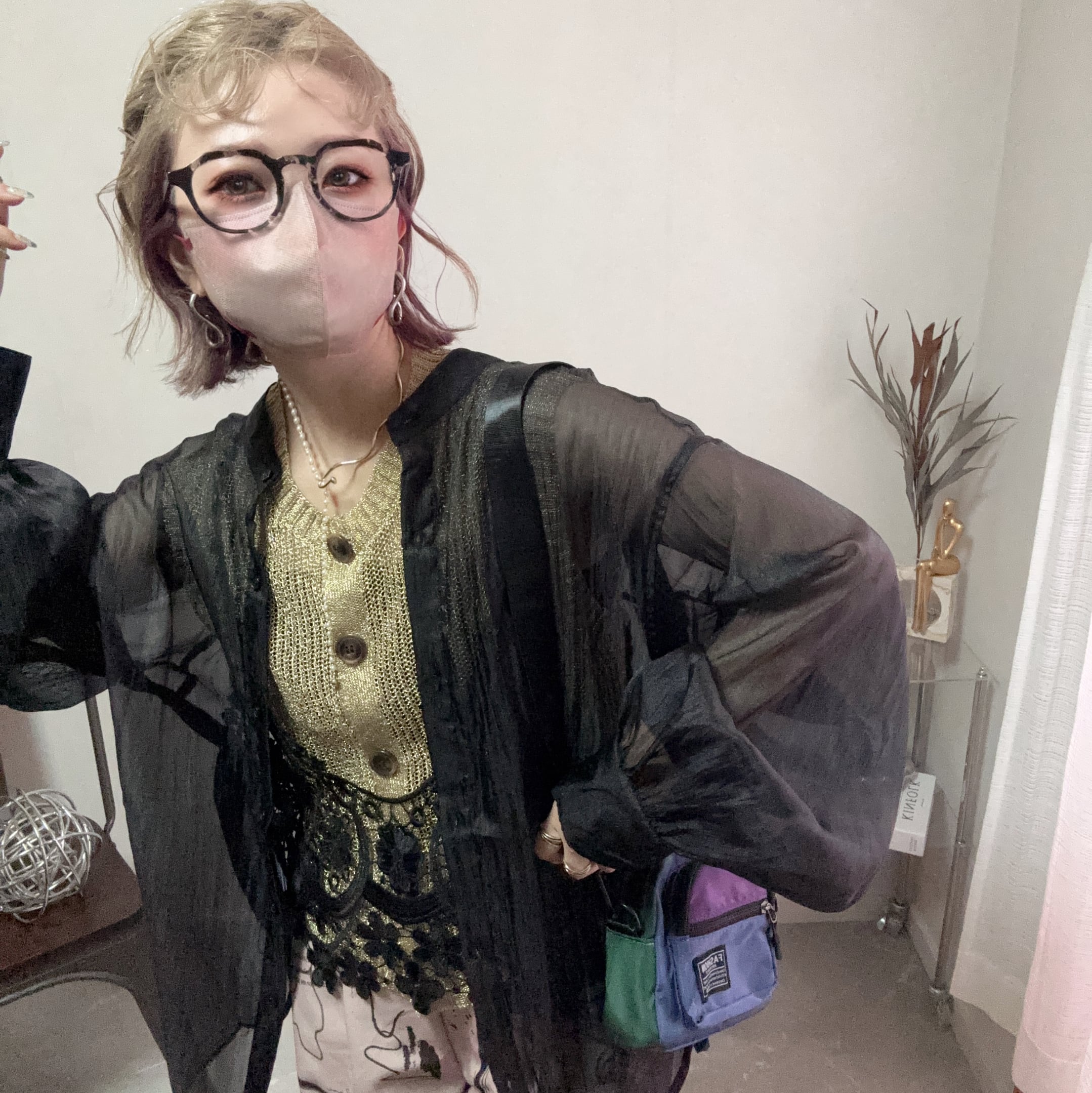 2way sheer back ribbon BL【Black】