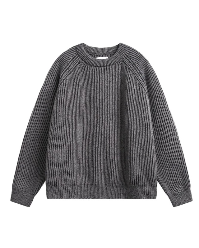 クルーネッククロップドリブセーター　S0237