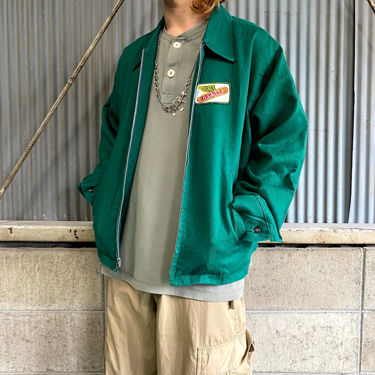 70〜80年代 K BRAND DEKALB 企業ロゴ ワークジャケット フルジップ