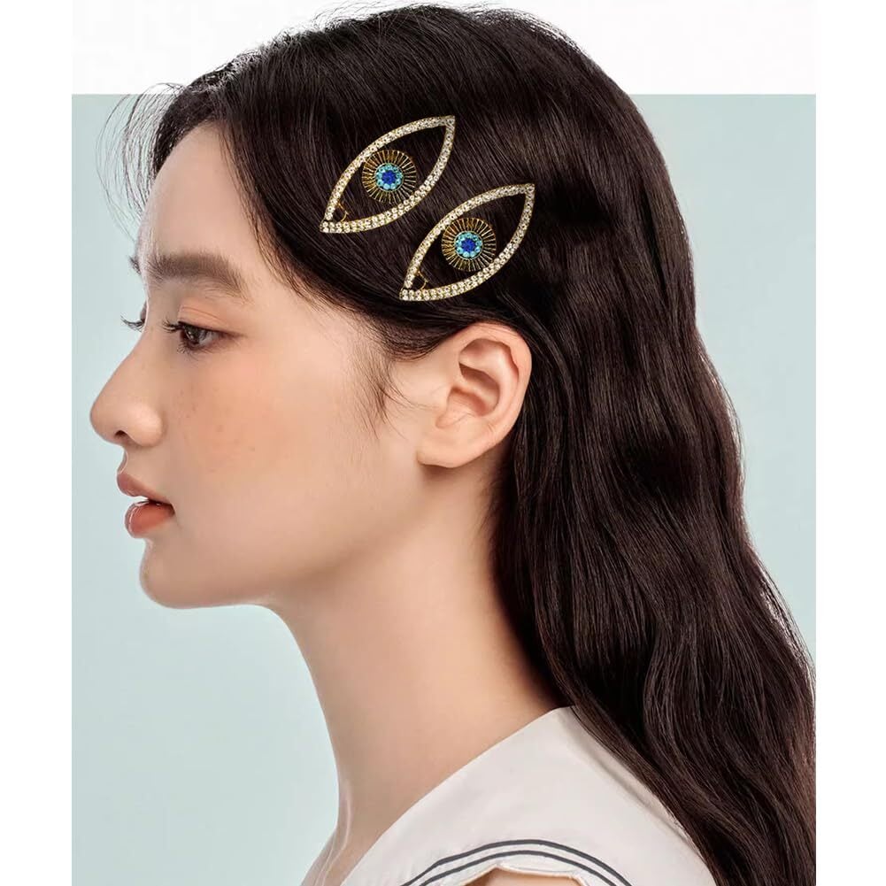 FASELE ヘアクリップ バレッタ 欧米 悪魔の眼 ヘアピン ヘアクロー