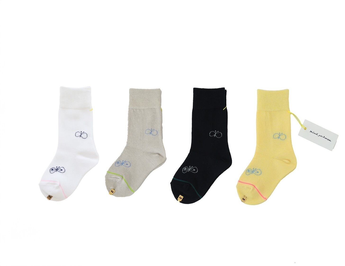 mina perhonen / choucho ソックス / light gray・navy・yellow・white / 13-15cm・16-18cm・19-21cm
