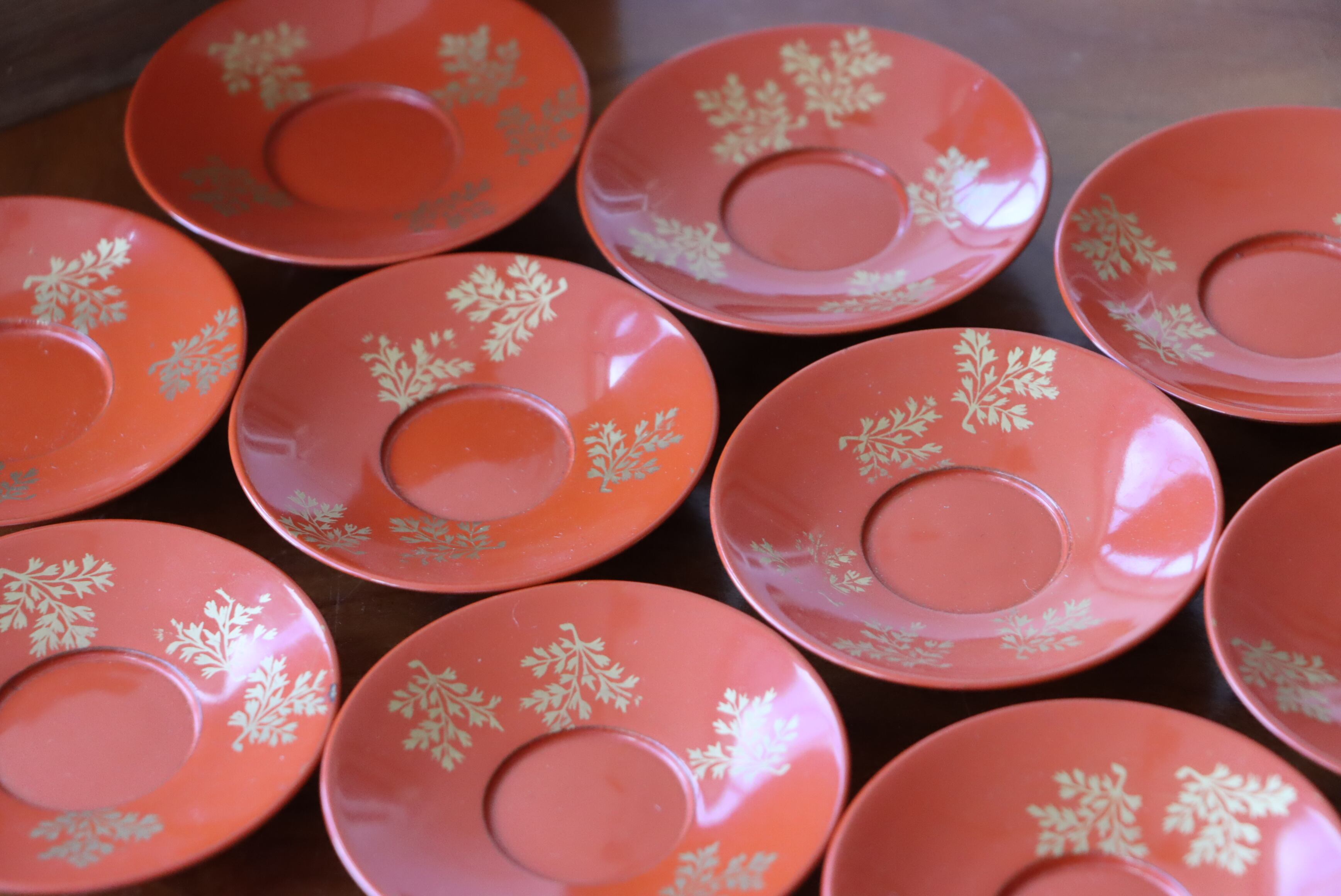 茶道具 竜田川蒔絵 内銀地 大棗 呉藤穣太郎 共箱 山中塗 漆芸 秋 紅葉