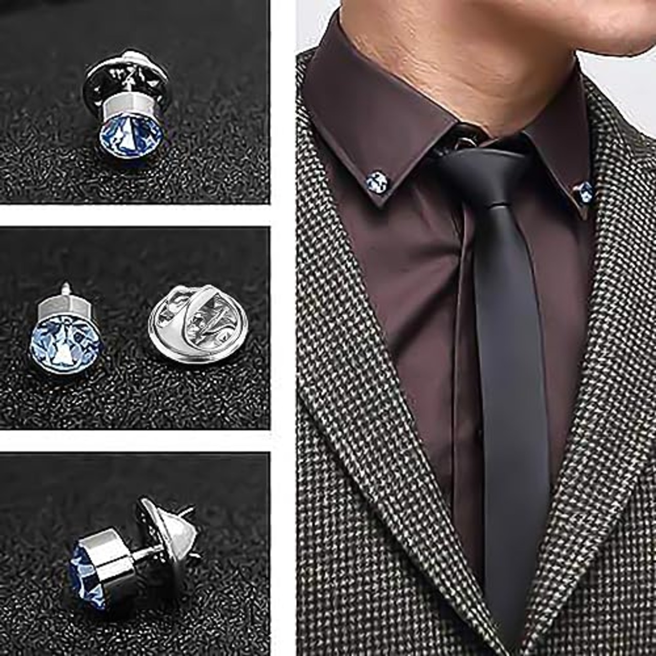 ピンバッチ【50セット】蝶タック シルバー バタフライ型留め具と土台の広い針 金具 服飾小物のDIY ブートニアのDIY ハンドメイド 母の日のプレゼント