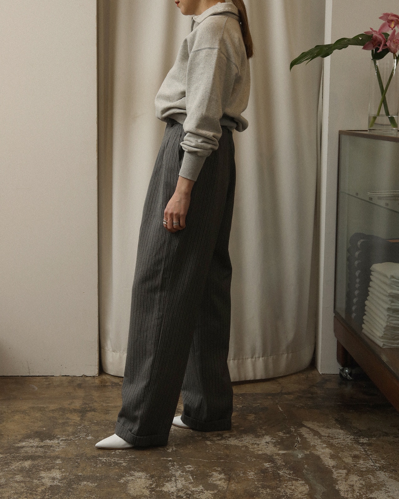 1980-90's Saint Laurent - Rive Gauche / Striped Wool Slacks