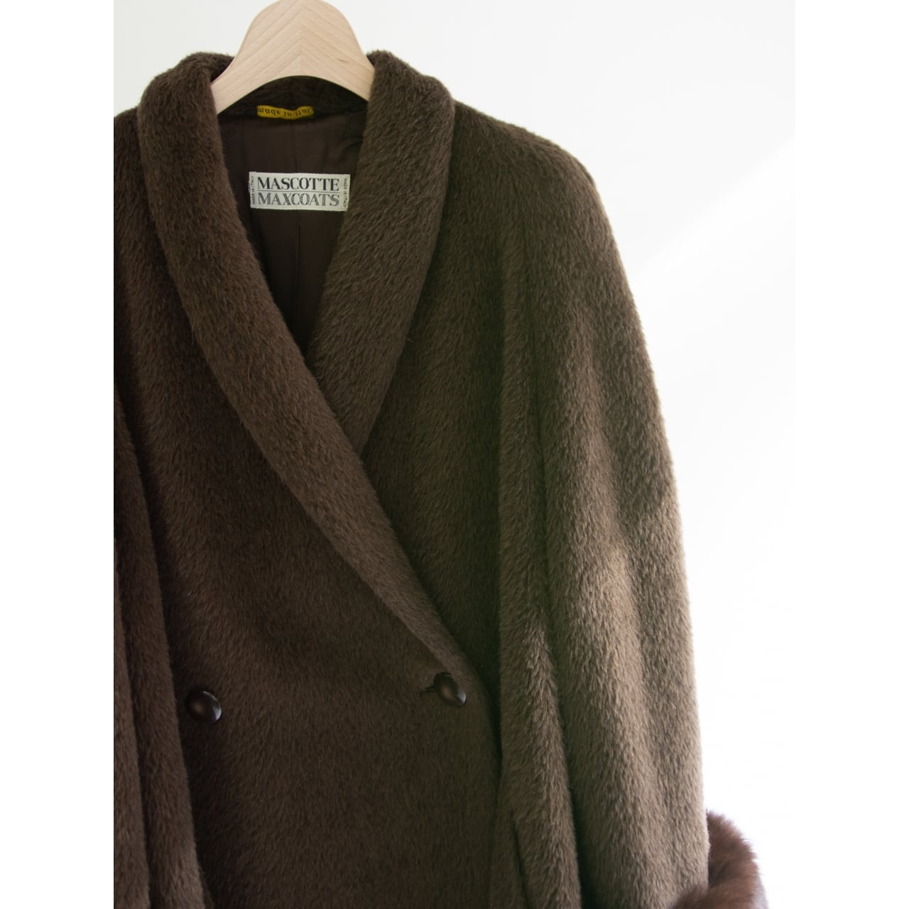 【MASCOTTE MAXCOATS】Made in Italy 80-90's "PIACENZA" Pure Baby Llama Overcoat（イタリア製 ピアチェンツァ ベビーラマ オーバーコート）