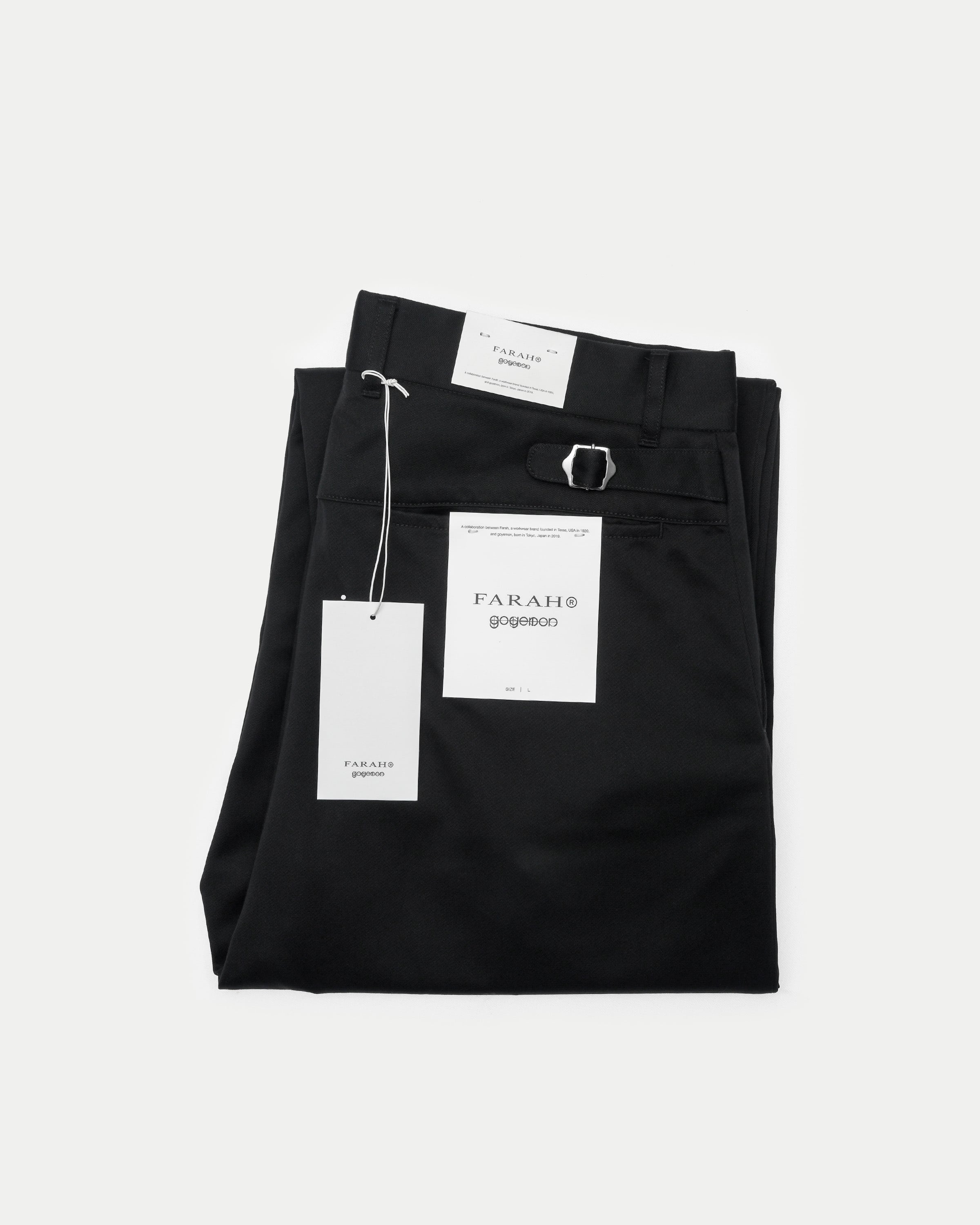 FARAH® × goyemon WORK SLACKS / BLACK × WHITE | goyemon ONLINE STORE