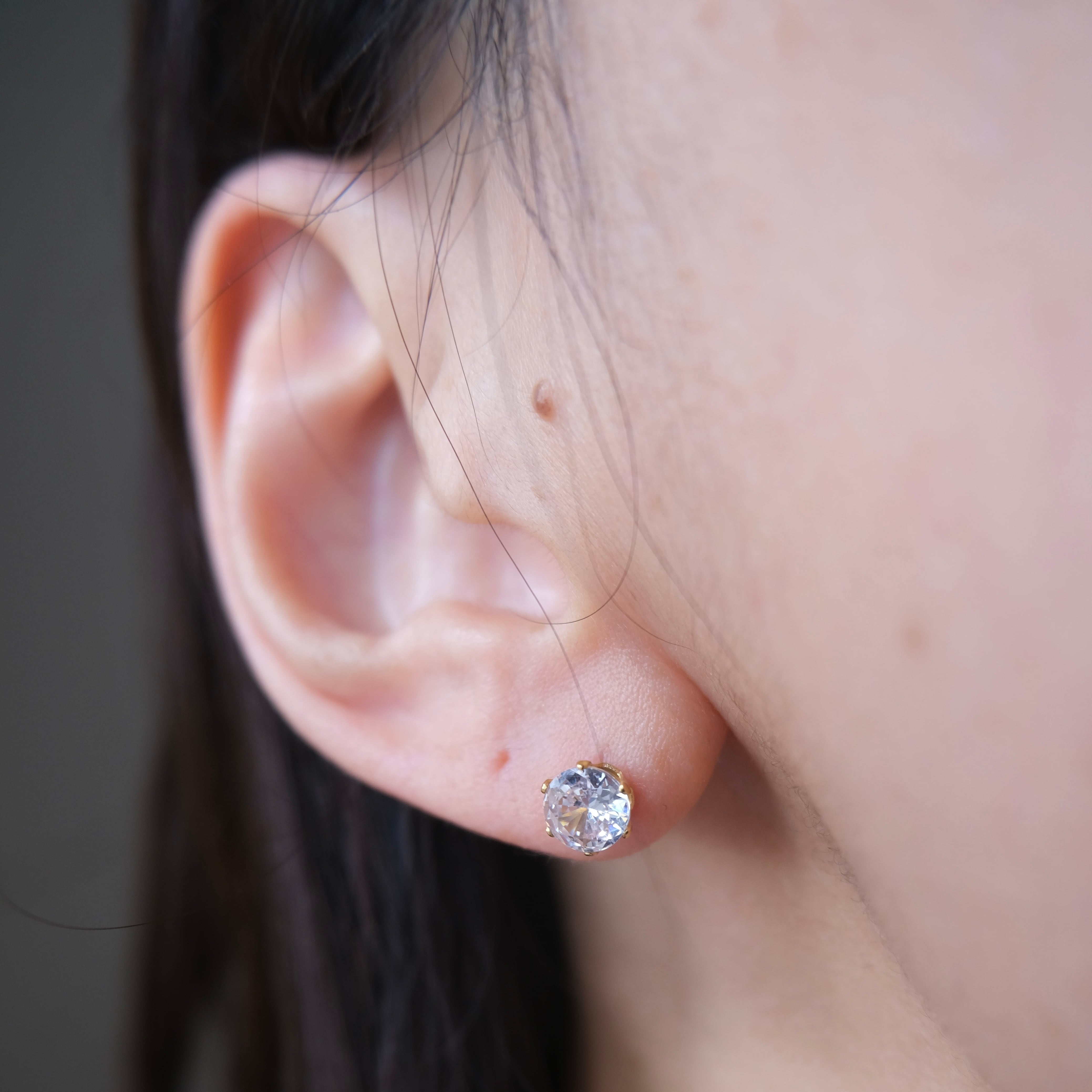 316Lジルコニア一粒ピアス(5mm.6mm) | HOTARU