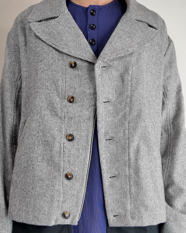 【26/AW STRONGTHE】GREY / SBAI TAILORED BIKER JACKET WITH DETACHABLE SASH SCARF