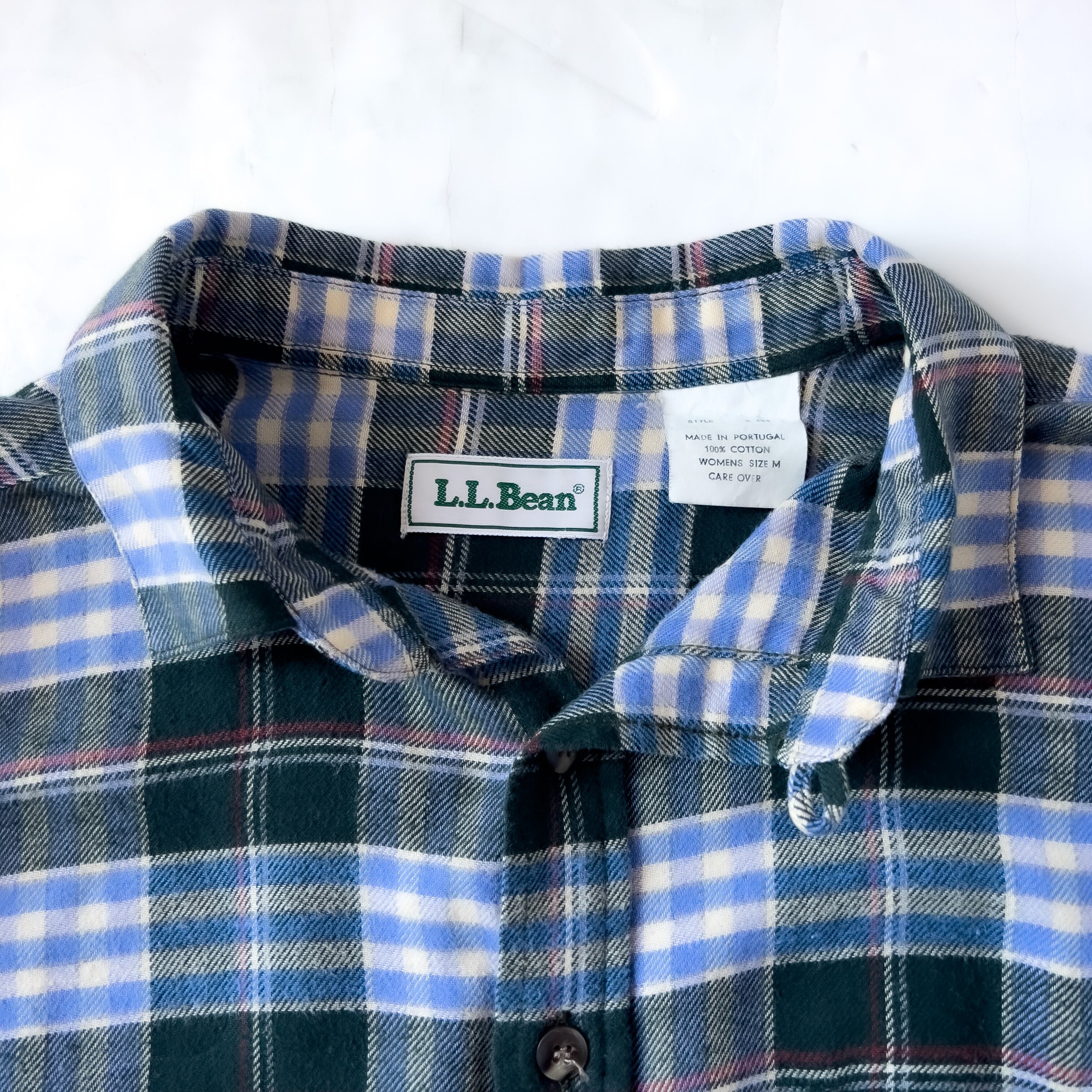 80s “L.L. Bean” box silhouette check pattern shirt made in