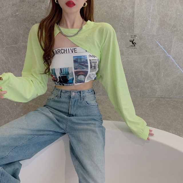 ブラウス サマールーズ薄手Tシャツ トップス ロング 夏物 香港の味4701687770