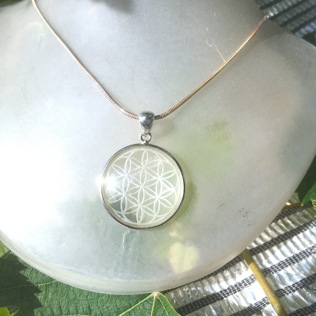 【一点物】SV925✦4月の誕生石✦Seed Of Life✦水晶ペンダント✦