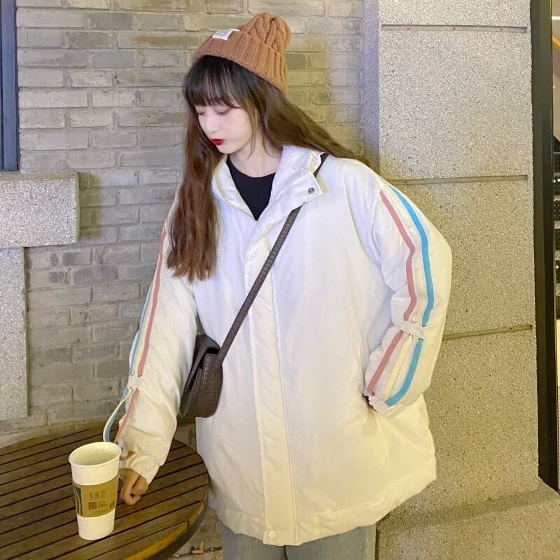 カラーサイドストライプジャケット レディースウィンター コットン 冬物 萌量不足27027631768