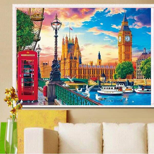 中級 フル ダイヤモンドアート キット ビーズ刺繍 ロンドン ビッグベン