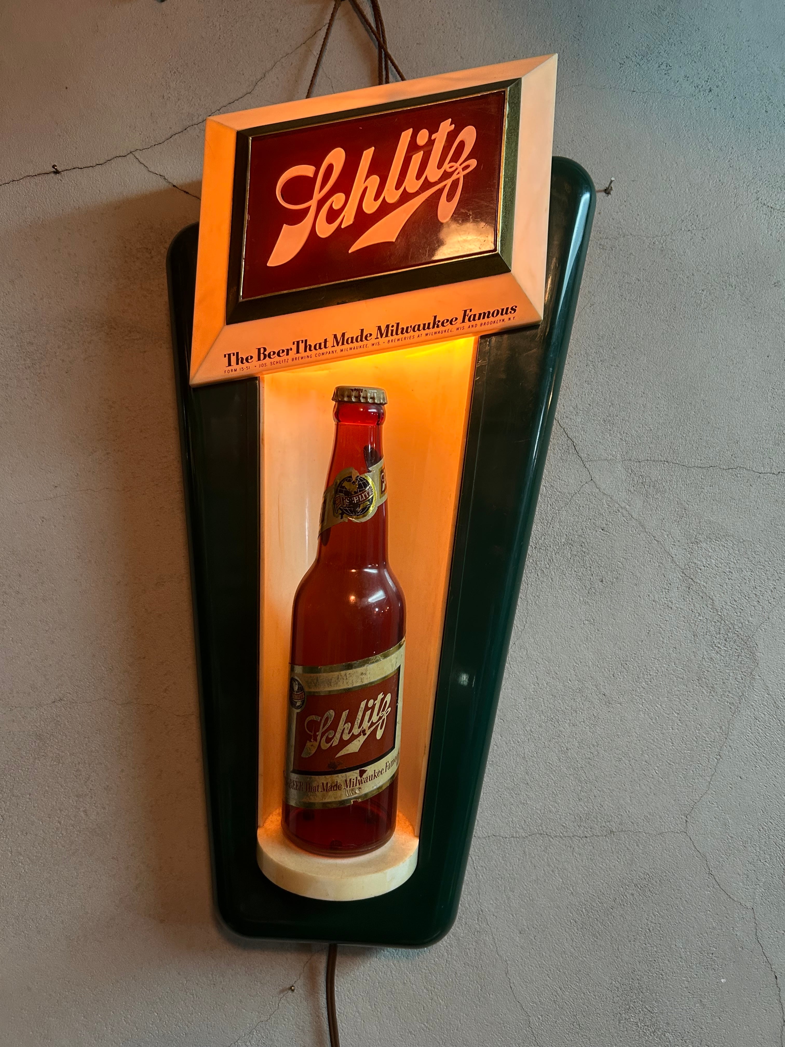 50s VINTAGE Schlitz  Beer Advertising Sign