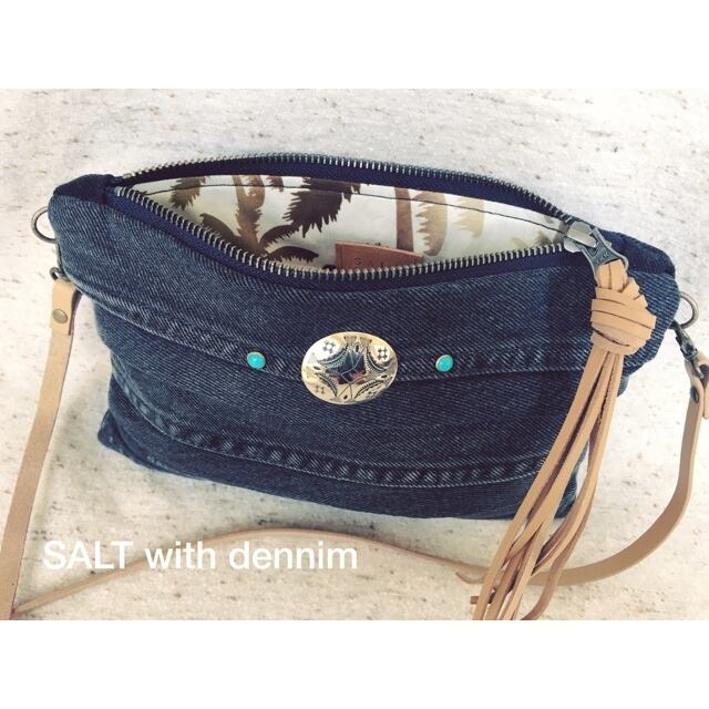 BlackDenimボーダーショルダーポーチ No.3509