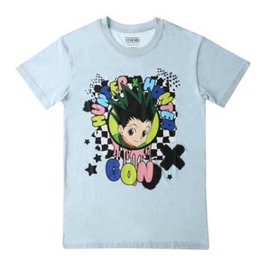 ハンター×ハンター ゴン チェッカー・ドリップ グラフィック Tシャツ