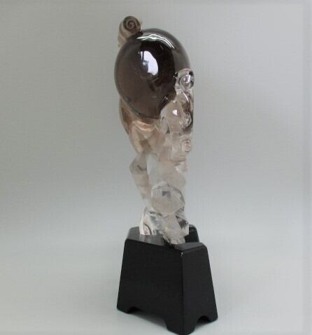 [送料無料][高品質][超美品] 総高約30cm 特大天然スモーキークオーツ龍