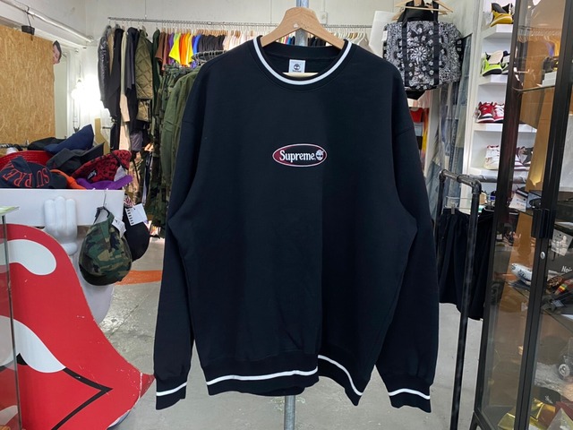 Supreme × TIMBERLAND CREWNECK BLACK XL 70253