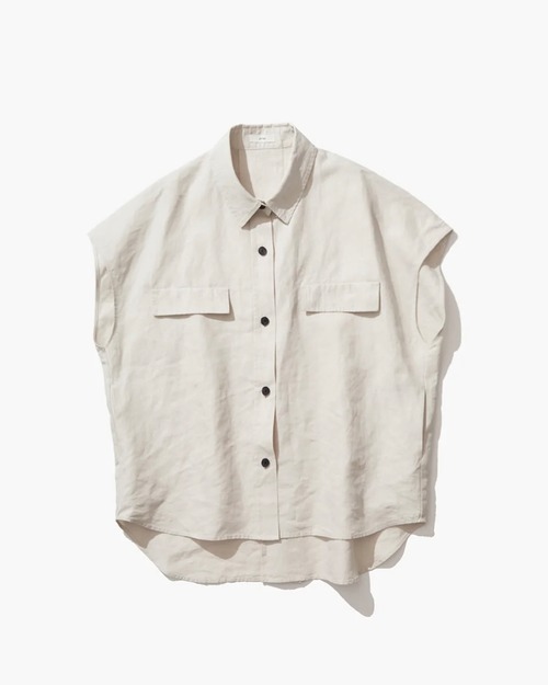 ATON/linen off-sleeve jacket