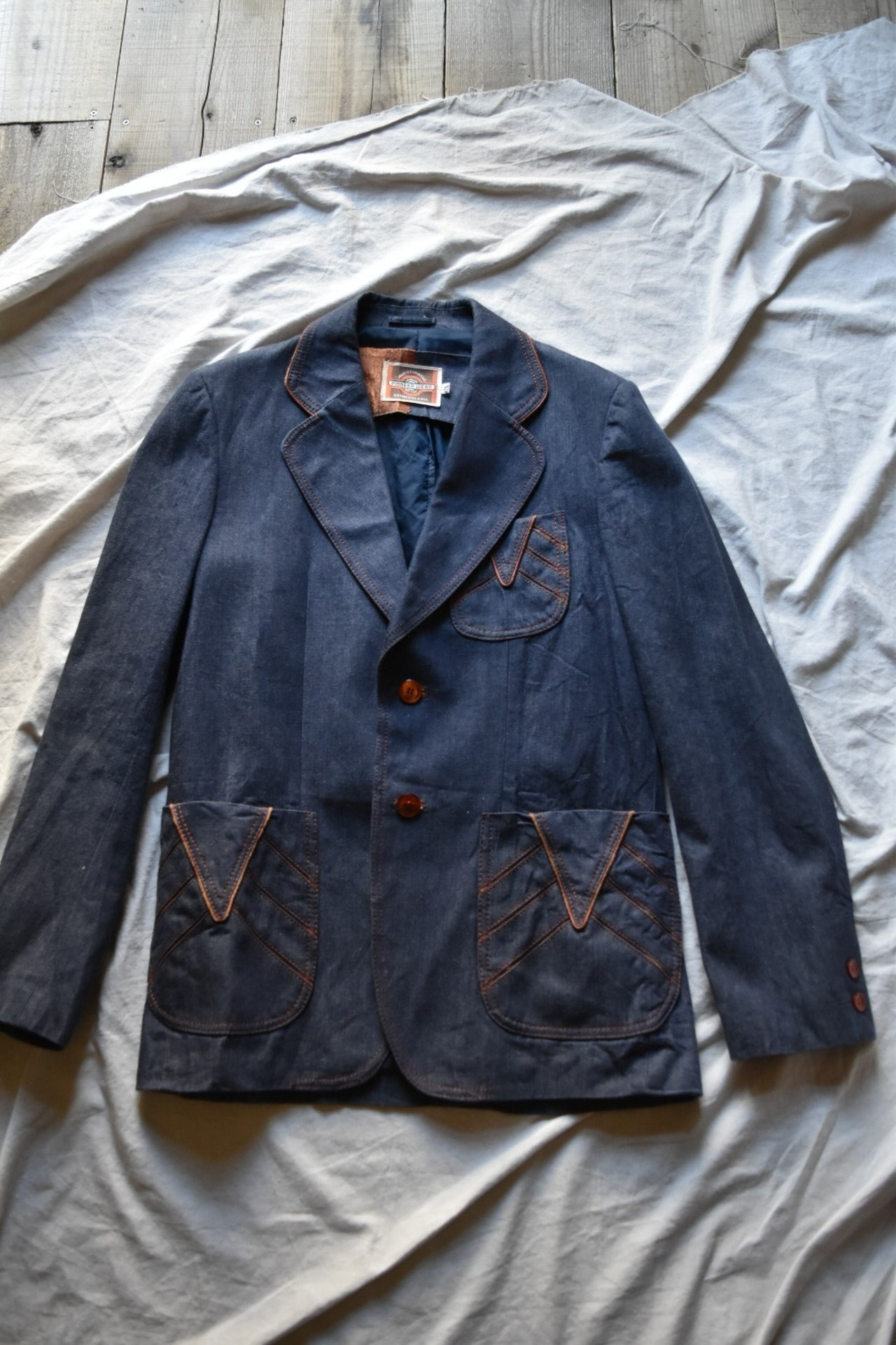 Orange Stitch Denim Jacket