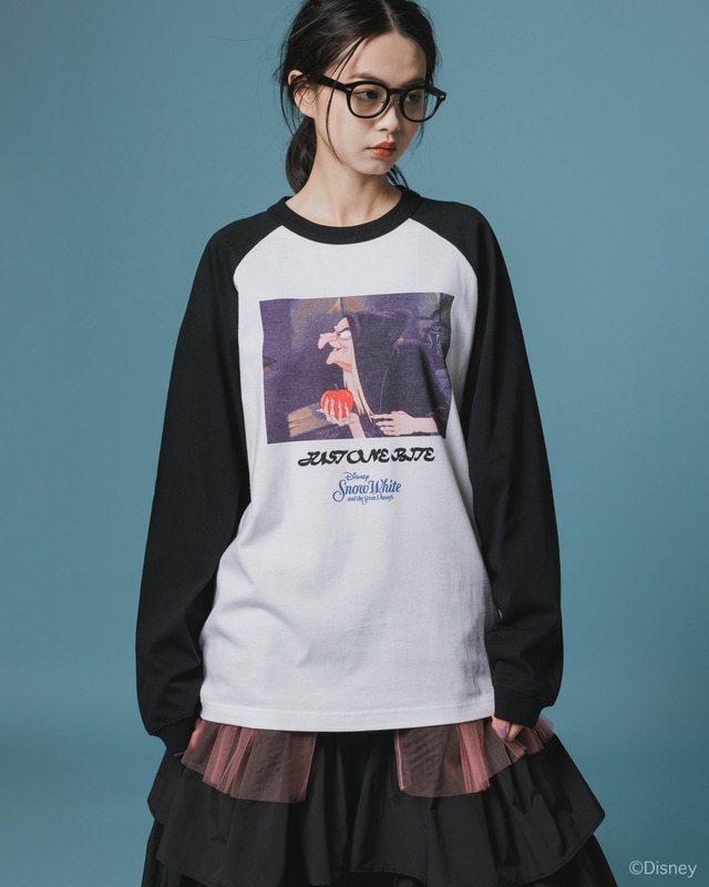 【NON TOKYO ノントーキョー】 / PRINT RAGLAN T-SHIRT(OLD HAG) プリントラグランTシャツ(老婆) / WHITE x BLACK