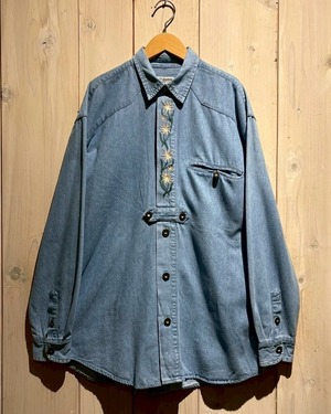 【a.k.a.C.a.k.a vintage】Beautiful Embroidery Vintage Loose Tyrolean Shirt
