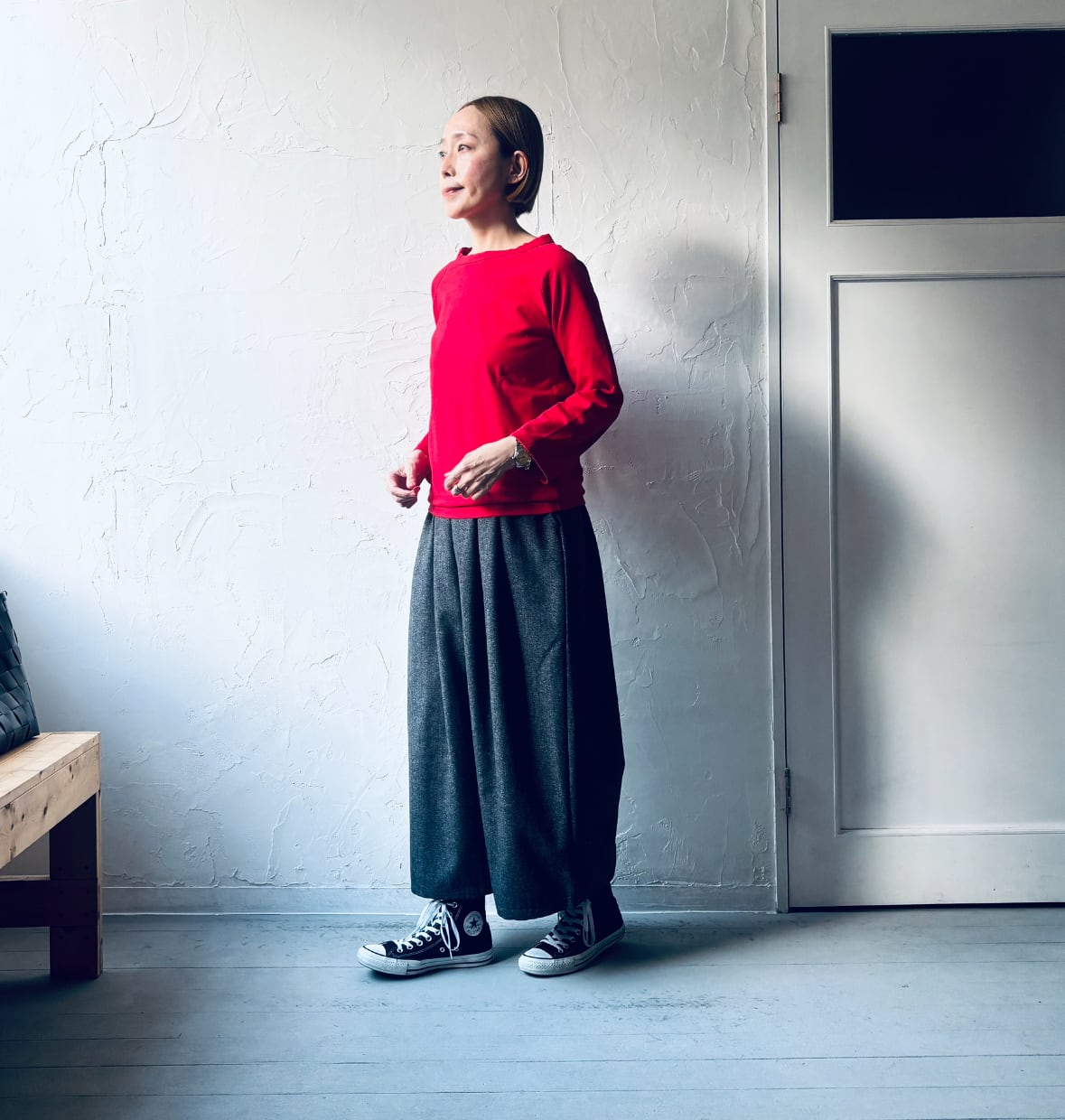 stjarna ilma リネンコクーンテーパードパンツ　クロップド丈90cm stjarna ilma リネンコクーンテーパードパンツ クロップド丈90cm 追加