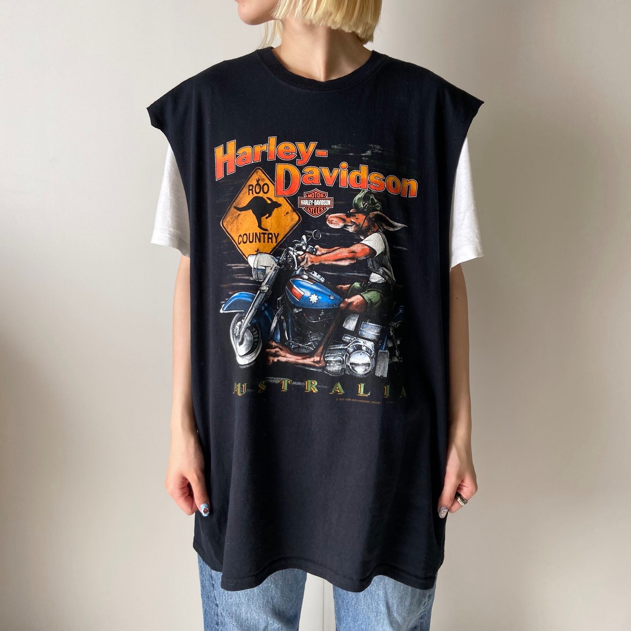 新入荷SALE対象外】00年代 Harley-Davidson 袖カットオフ ハーレー 