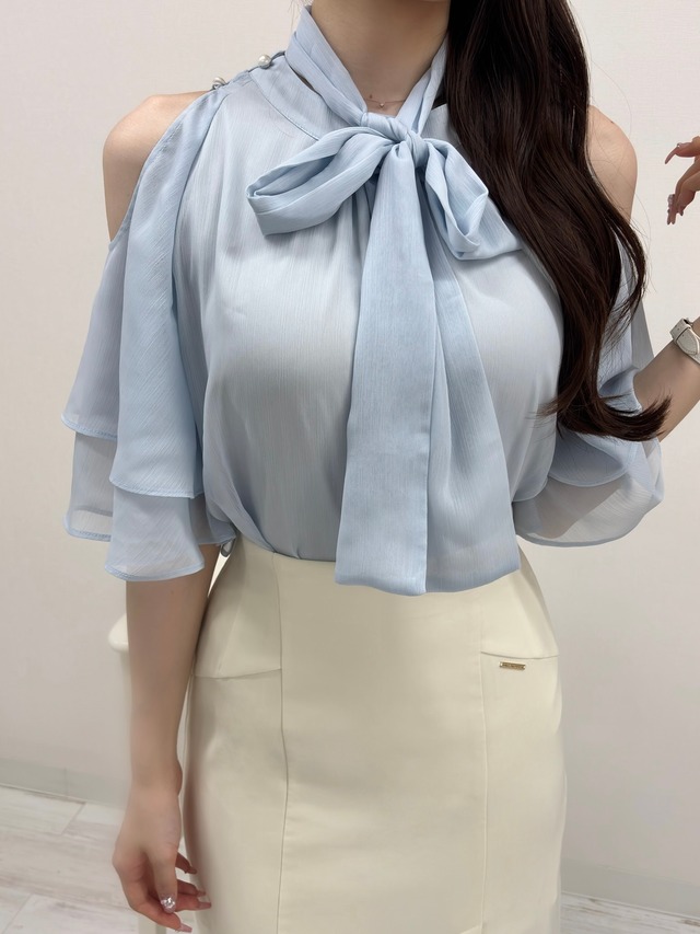 Lumignon original ♥ lady mote 2way blouse 【ブルー】