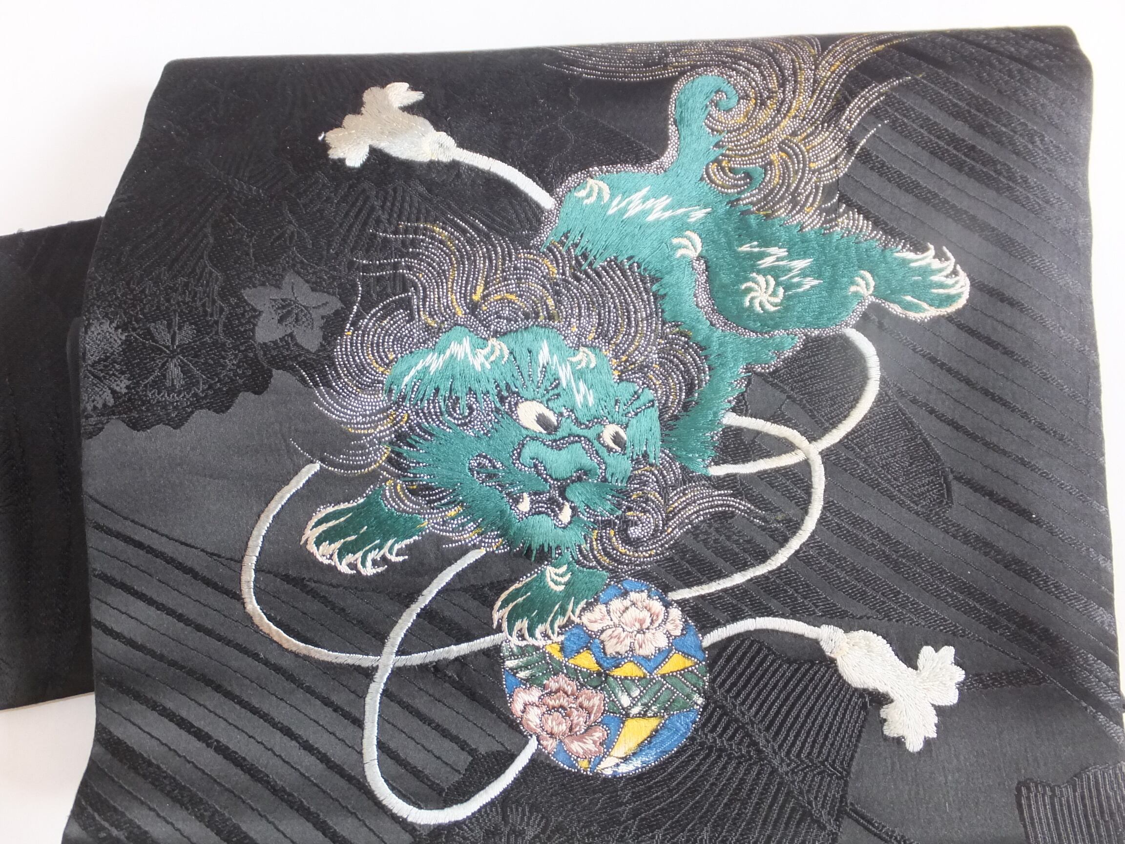 アンティーク名古屋帯 唐獅子と手毬 | 桃庵 momoann